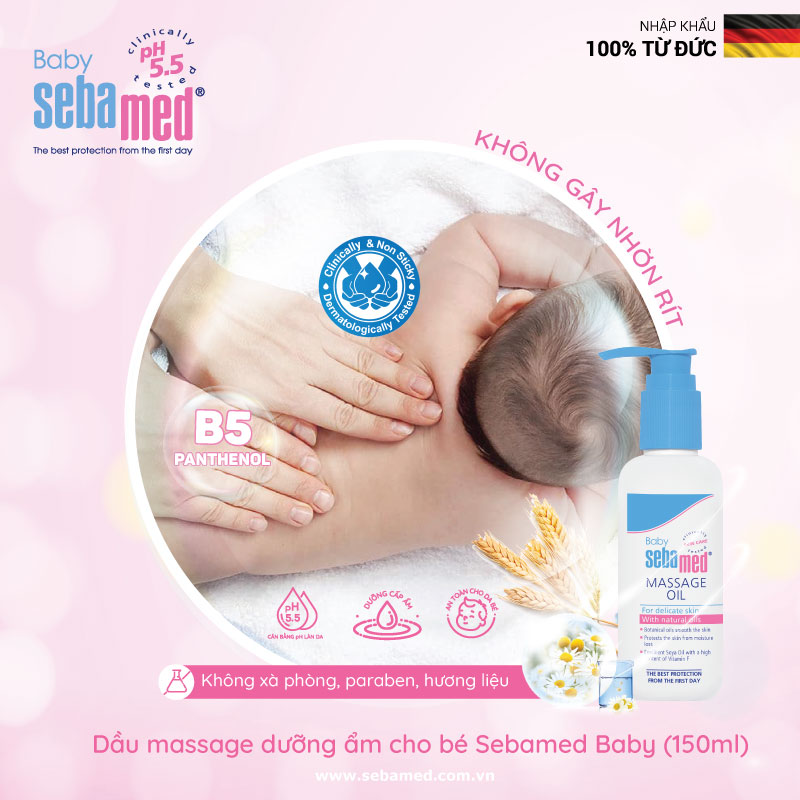 Dầu mát-xa trẻ em sebamed ph5. 5 (150ml) - 5 - sebamed Dầu massage dưỡng ẩm cho bé Sebamed pH5.5 - www.sebamed.com.vn