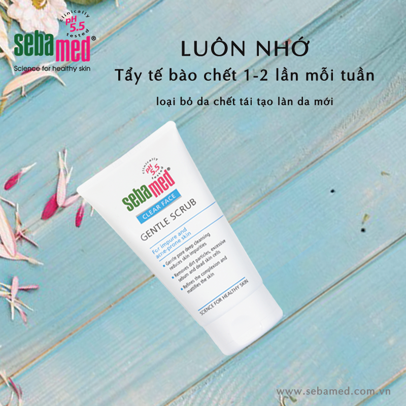 Tẩy tế bào chết tái tạo làn da mới với Kem tẩy tế bào chết Sebamed pH5.5