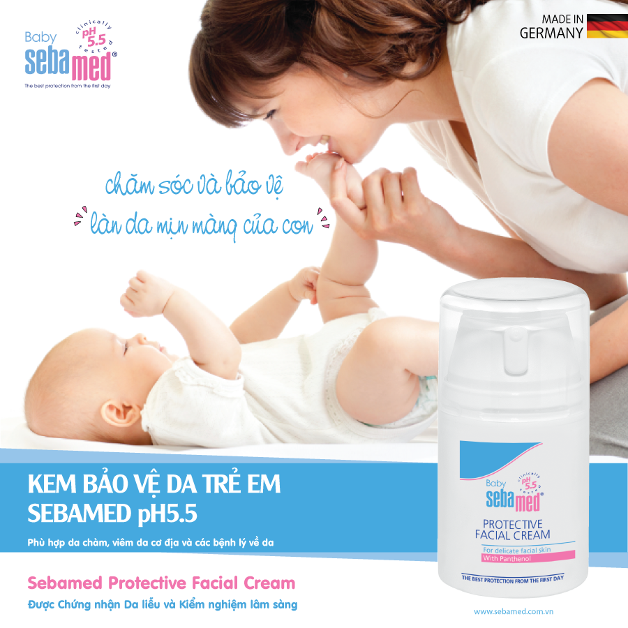banner kem bao ve da cho be sebamed pH5 5 - 2