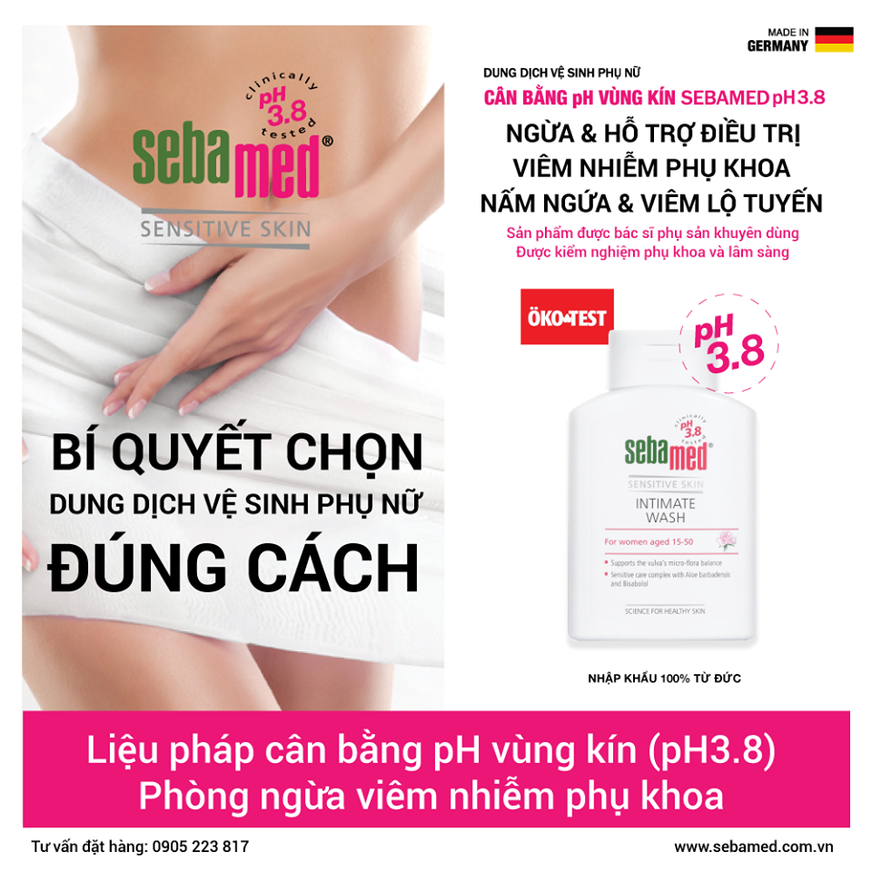 Viêm nhiễm vùng kín do ph không cân bằng - 1 - sebamed Dung dịch vệ sinh phụ nữ Sebamed pH3.8