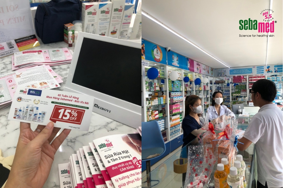 Event soi da, tặng sample, training & tuần lễ vàng sebamed tại chuỗi nhà thuốc lớn bình dương - 7 - sebamed Voucher và mẫu thử cho khách hàng khi mua hàng tại nhà thuốc